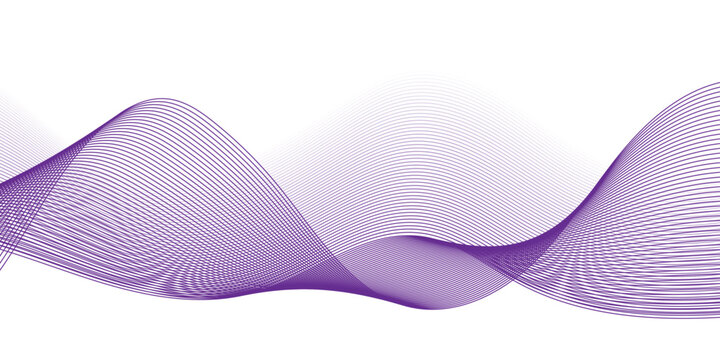 Glowing waveform frequency futuristic energy sound waves technology concept background. Abstract purple, white wave line vector business texture. Pattern line blend curve flow futuristic background.	