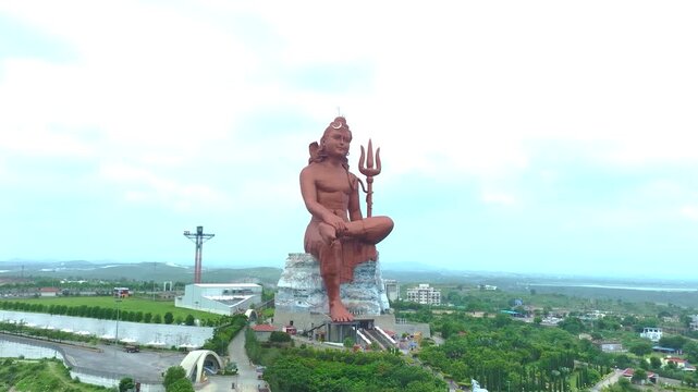 Lord Shiva Statue Nathdwara Rajasthan Aerial View