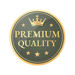 Premium quality badge, emblem or label isolated on white background. Vector illustration