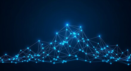 Abstract digital network background with connected lines and glowing nodes representing interconnected data flow.