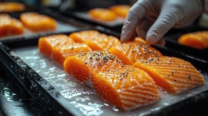 Close Up of Lab Grown Fish Fillet Ready for Inspection and Preparation