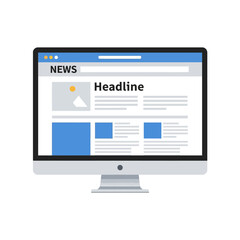 Digital news website interface on computer screen