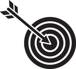 Modern abstract target with an arrow pointing forward representing achievement and direction in a clean graphic design