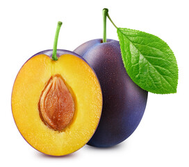 Plum isolated on white background
