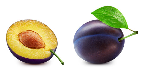 Plum isolated on white background