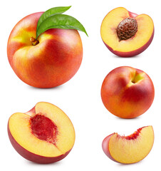 Peach isolated on white background