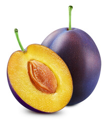Plum isolated on white background