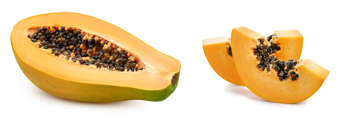 Papaya isolated on white background