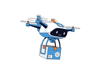 Delivery Drone Mascot for Fast Shipping Service