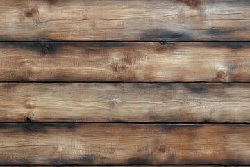 Obraz premium Close-up of rustic wooden planks with natural grain texture and varying shades of brown and tan