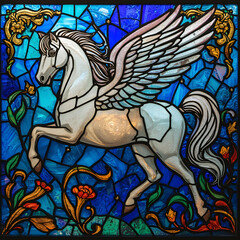 Stained Glass Pegasus