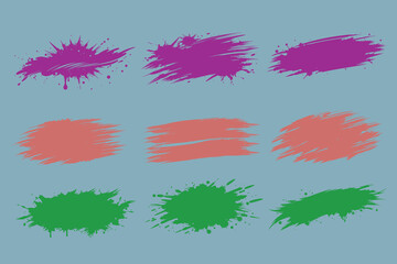 Colorful marker Paint brush Vector for modern design. set of colorful brush strokes, lines, Brush stain. Rectangle brush collection vector illustration.
