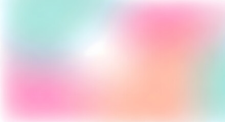 Obraz premium soft abstract gradient blending pastel pink, peach, and mint hues, subtle glowing light, dreamy atmosphere