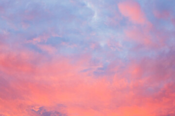 Red pink pastel color sky background during sunset
