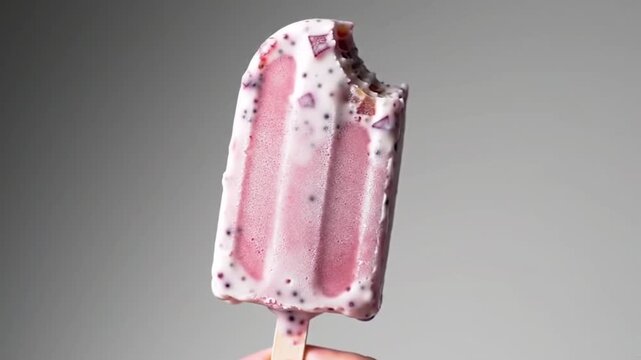 Barra de sorvete de chocolate, sobremesa doce congelada no palito, isolada no branco