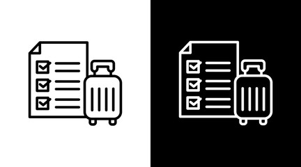 Packing List White Icon Set Design