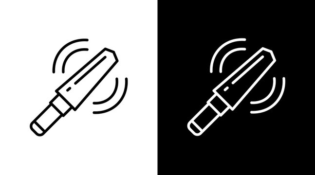 Metal Detector White Icon Set Design
