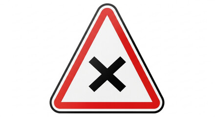 Crossroad ahead warning sign, alerting drivers to an intersection with potential hazards and traffic conflicts