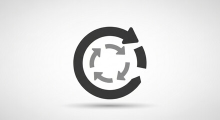 Obraz premium Circular arrow design with inner arrows, , conveying a sense of continuous motion, recycling, or iterative process