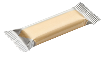 Wrapped nougat bar isolated on transparent background