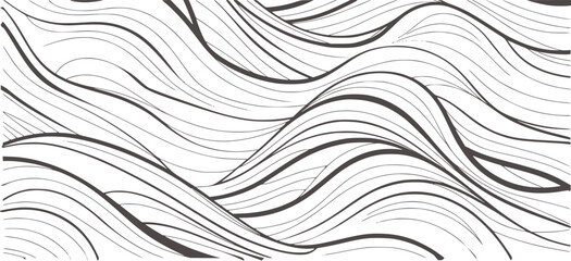 Abstract flowing lines pattern monochrome vector © Mahin