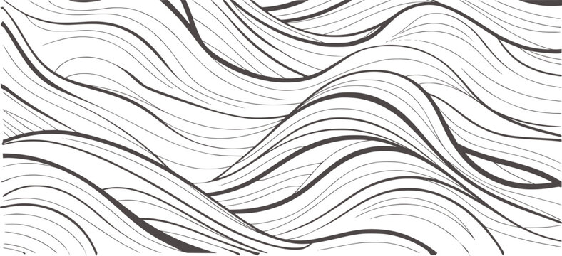 Abstract flowing lines pattern monochrome vector