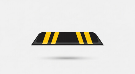 Black and yellow parking block is a safety measure to prevent car accidents and ensure vehicle security