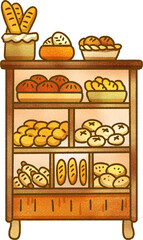Bread Shelf Illustration