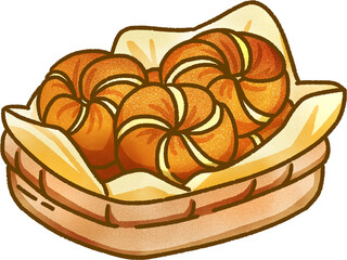 Delicious Bread Basket Illustration