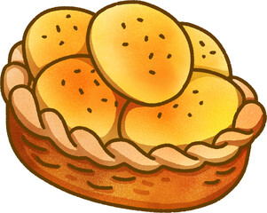 Tasty Bread Basket Illustration