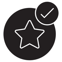 Star with Check Mark Icon, Verified Quality Star, Top Rated Approval Badge, Premium Trusted Star, Excellence Confirmation Mark, vector