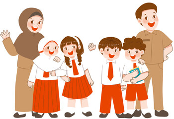 Elementary School Student with teacher