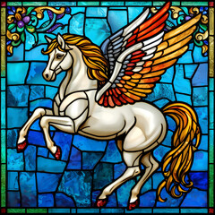 Stained Glass Pegasus