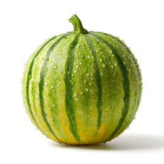 Fresh Cantaloupe: A vibrant and refreshing cantaloupe, its surface adorned with droplets of water, stands out with its appealing colors, reflecting the bounty of nature's offerings.
