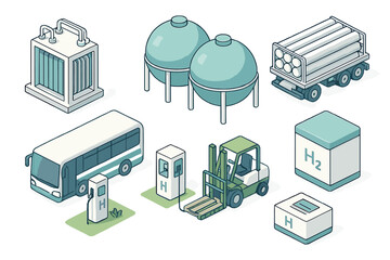 Essential components of hydrogen fuel cell technology for clean energy production and transport