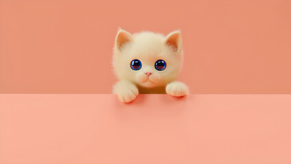 fluffy cat with cute expressions, Generative AI
