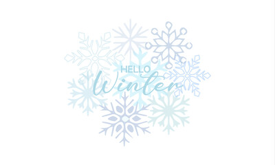 Fototapeta premium Hello Winter. Christmas Lettering. Merry Christmas Quote. Vector Illustration