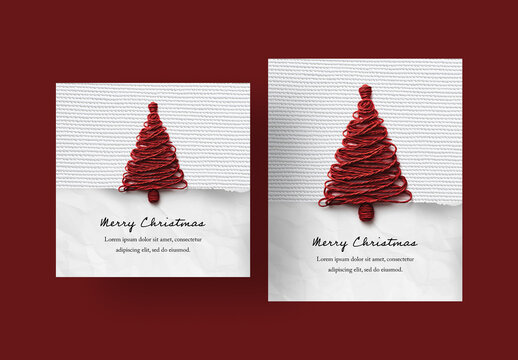 Social Post With Red Christmas Tree