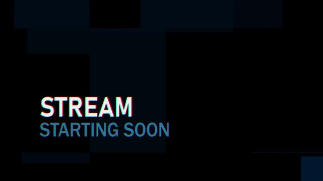 4k stock | stream is starting soon on a black background. Suitable for live stream announcements or YouTube and Twitch.