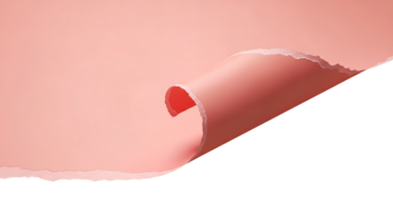 Soft pink paper peeling back to reveal a bright, energetic color underneath.