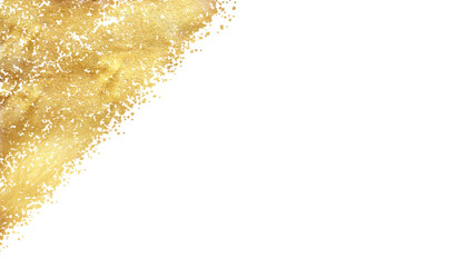 golden  glitter particle sparkle border on transparent background 