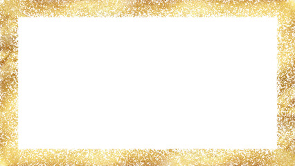 golden  glitter particle sparkle border on transparent background 