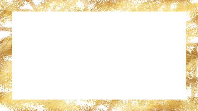 gold sparkle border on transparent background