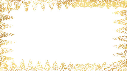 elegant golden abstract texture sparkle splatter border on transparent background,