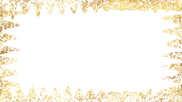 elegant golden abstract texture sparkle splatter border on transparent background,