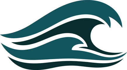Stylized teal ocean wave vector illustration for web design elements