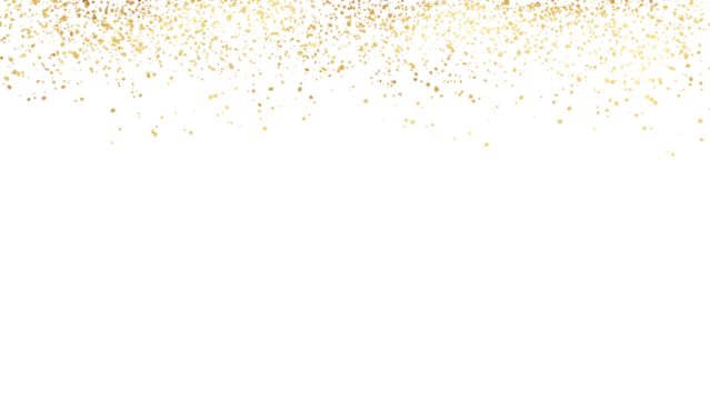 luxurious golden foil stain sparkle border on  transparent background