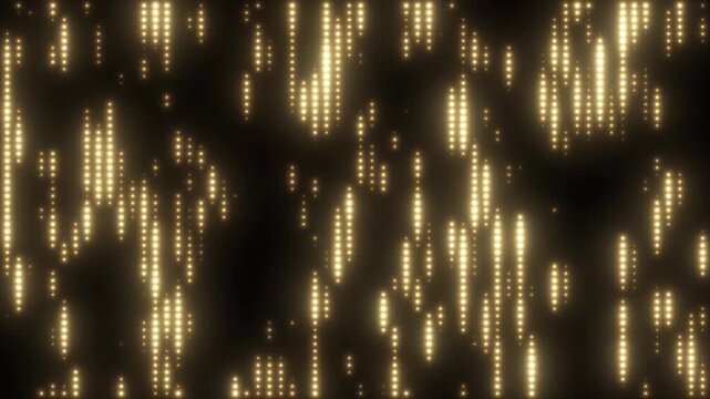 Party golden disco bright lights background animation. LED shiny glowing flicker blinking disco wall. VJ loop.