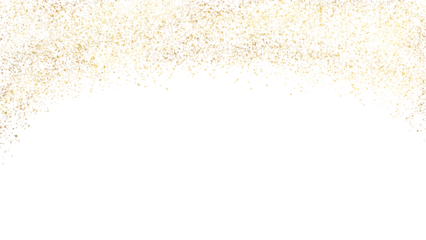 luxurious golden foil stain sparkle border on  transparent background
