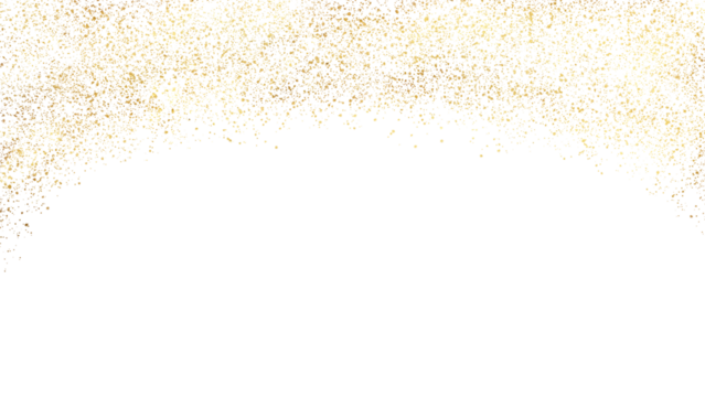 luxurious golden foil stain sparkle border on  transparent background